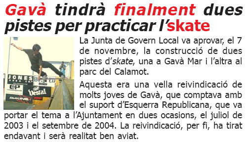 Notícia publicada a L'ERAMPRUNYÀ (Número 29 - novembre de 2006)